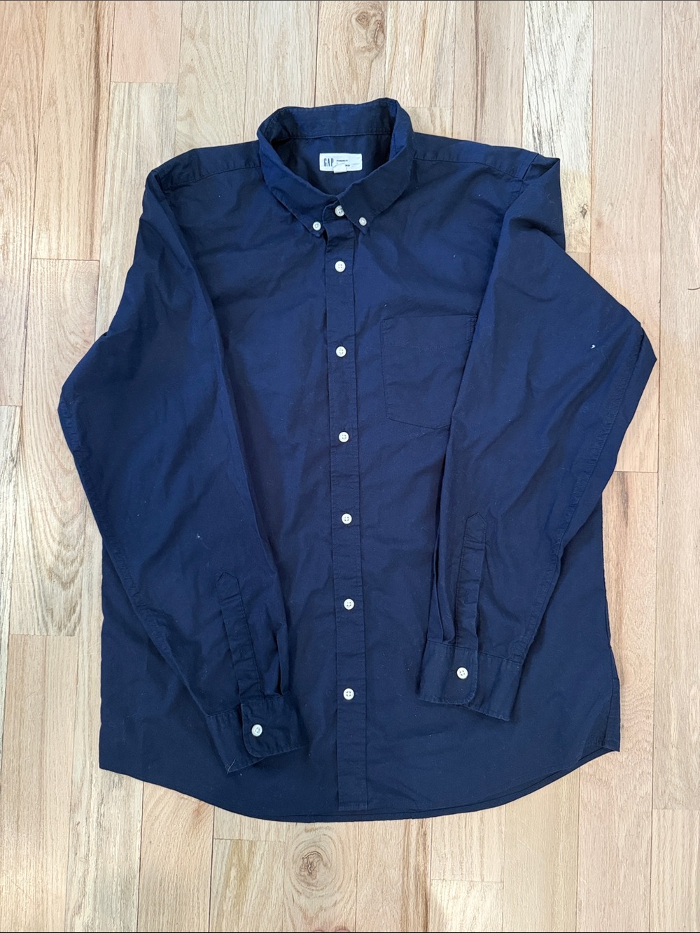GAP Men's Navy Button-Down Dress Shirt